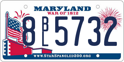MD license plate 8BL5732