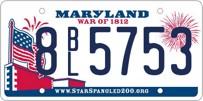 MD license plate 8BL5753
