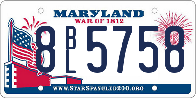 MD license plate 8BL5758