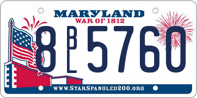 MD license plate 8BL5760