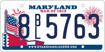 MD license plate 8BL5763