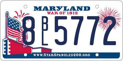 MD license plate 8BL5772