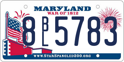 MD license plate 8BL5783