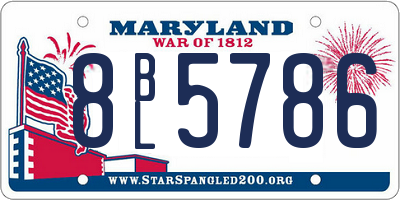 MD license plate 8BL5786