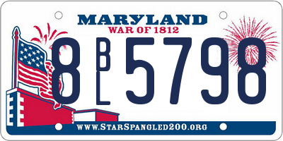 MD license plate 8BL5798