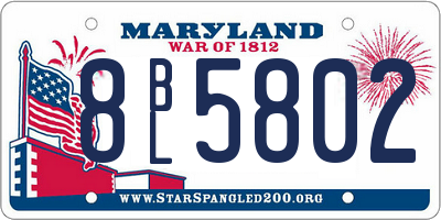 MD license plate 8BL5802