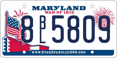 MD license plate 8BL5809