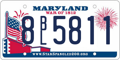 MD license plate 8BL5811