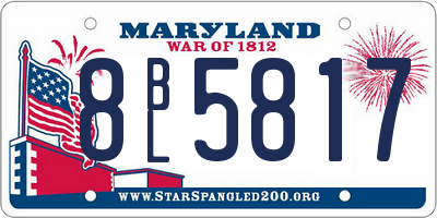 MD license plate 8BL5817