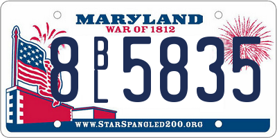 MD license plate 8BL5835