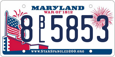 MD license plate 8BL5853