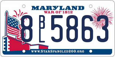 MD license plate 8BL5863