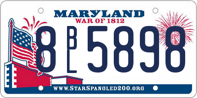 MD license plate 8BL5898