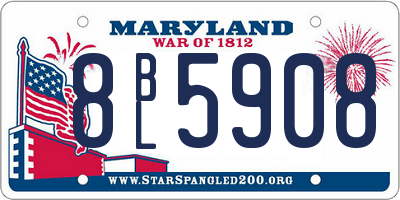 MD license plate 8BL5908