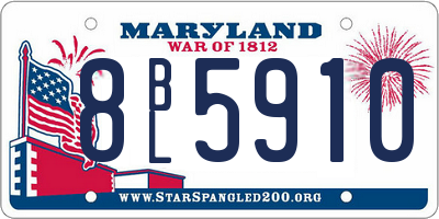 MD license plate 8BL5910