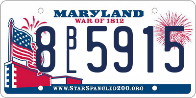 MD license plate 8BL5915