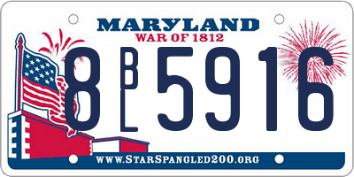 MD license plate 8BL5916