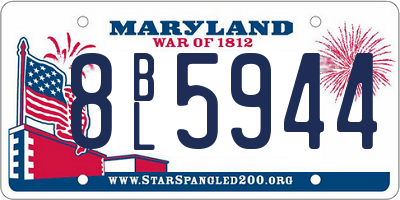 MD license plate 8BL5944