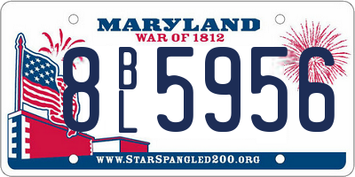 MD license plate 8BL5956
