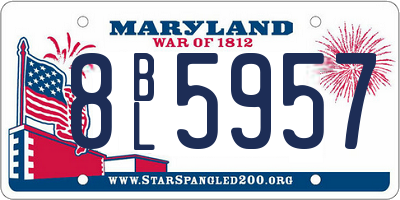 MD license plate 8BL5957