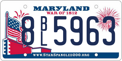 MD license plate 8BL5963