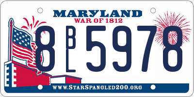 MD license plate 8BL5978