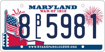MD license plate 8BL5981