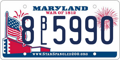 MD license plate 8BL5990