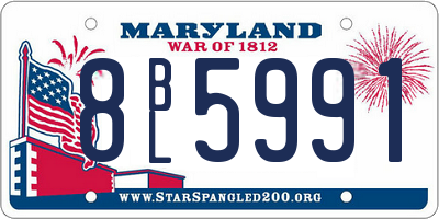 MD license plate 8BL5991
