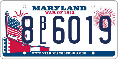 MD license plate 8BL6019