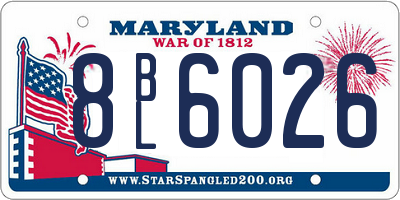 MD license plate 8BL6026