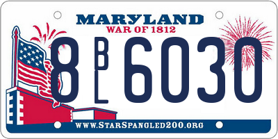 MD license plate 8BL6030