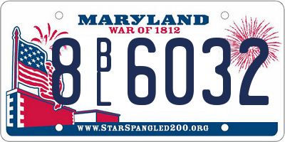MD license plate 8BL6032