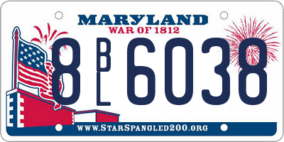 MD license plate 8BL6038