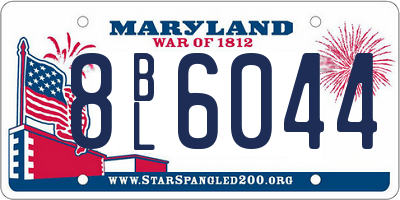 MD license plate 8BL6044