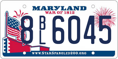 MD license plate 8BL6045
