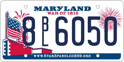 MD license plate 8BL6050