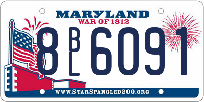 MD license plate 8BL6091