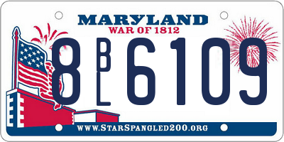 MD license plate 8BL6109