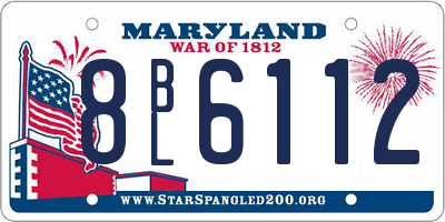 MD license plate 8BL6112