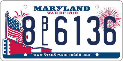 MD license plate 8BL6136