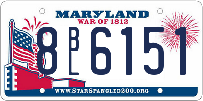 MD license plate 8BL6151