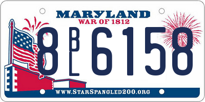 MD license plate 8BL6158