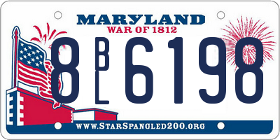 MD license plate 8BL6198