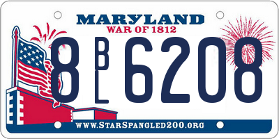 MD license plate 8BL6208
