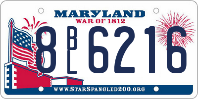 MD license plate 8BL6216