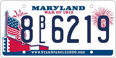 MD license plate 8BL6219