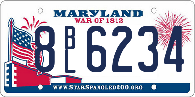 MD license plate 8BL6234