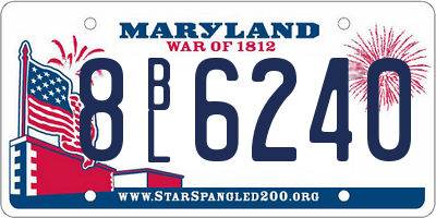 MD license plate 8BL6240