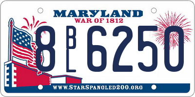 MD license plate 8BL6250